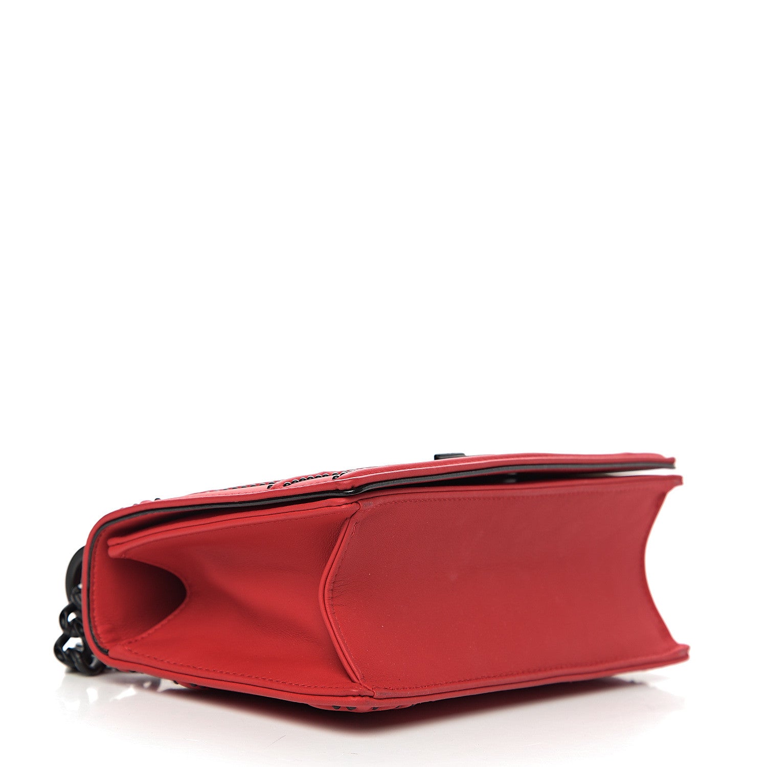 Christian Dior Ultra Matte Calfskin Studded Small Diorama Flap Bag Red Black 3 of 8