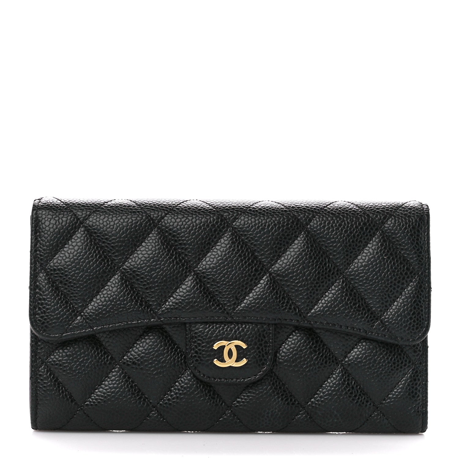Chanel Caviar Quilted Large Flap Wallet Black 1 of 13