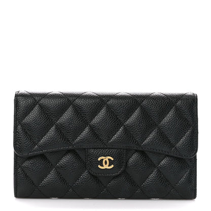 Chanel Caviar Quilted Large Flap Wallet Black 1 of 13