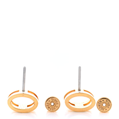 Hermes Gold Lacquered Mini Pop H Earrings White 3 of 6