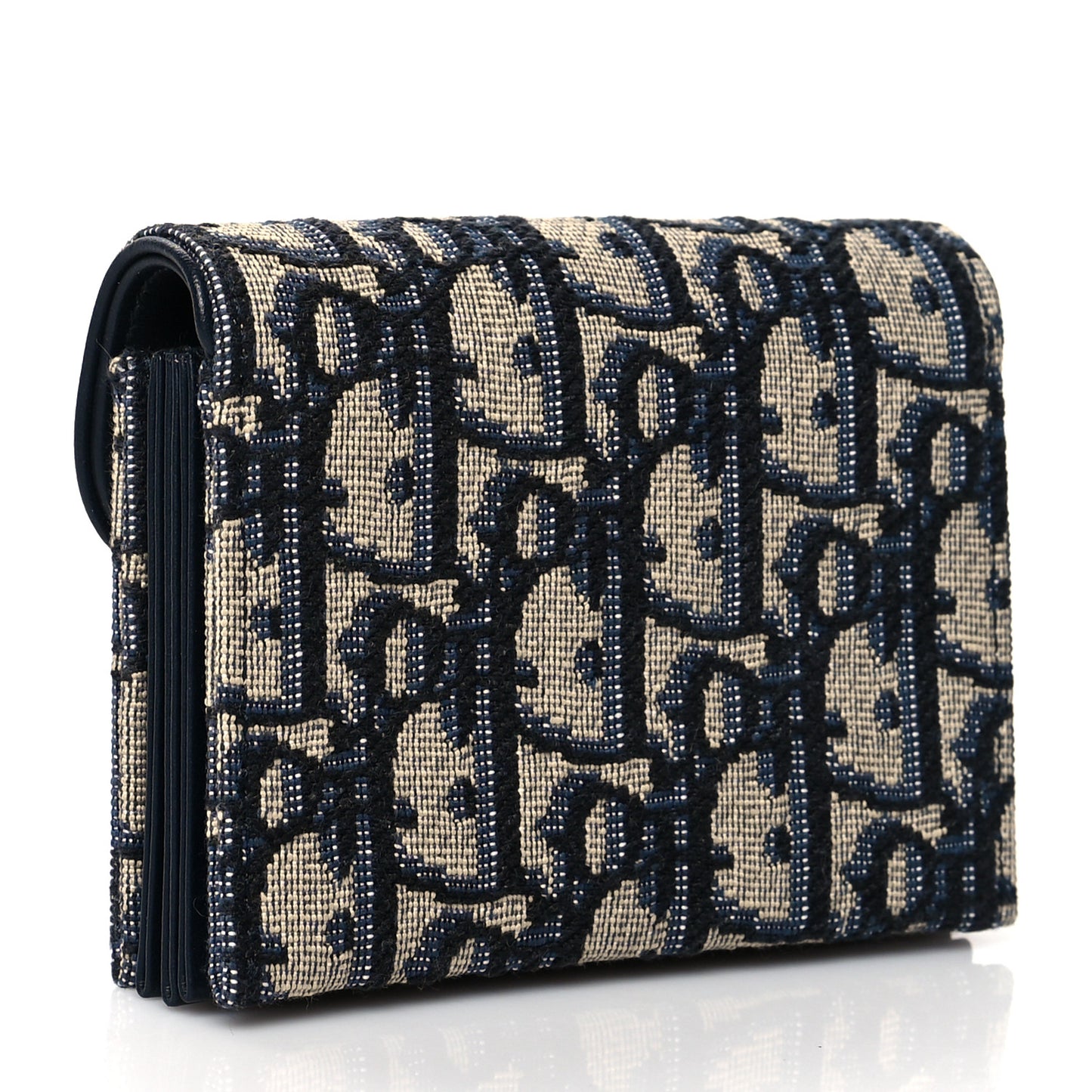 Oblique Saddle Card Holder Blue