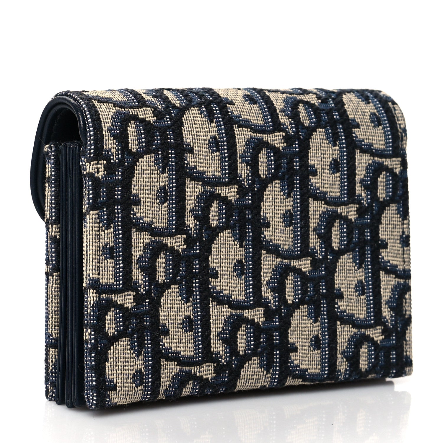 Christian Dior Oblique Saddle Card Holder Blue 3 of 8