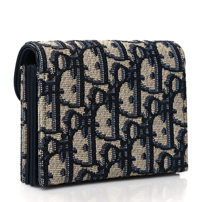 Christian Dior Oblique Saddle Card Holder Blue 3 of 8