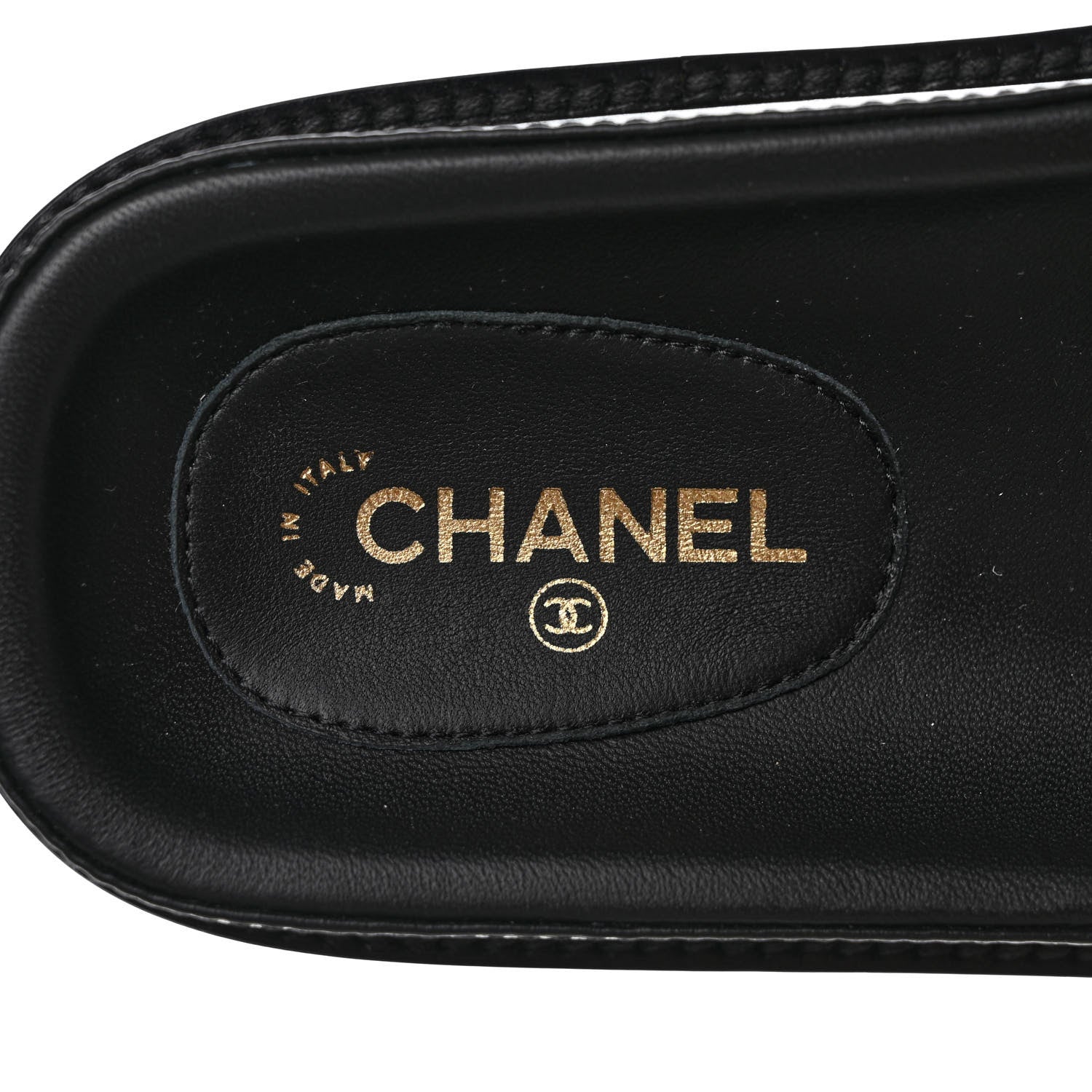 Chanel Lambskin Cha-Nel Mule Sandals 37.5 Black Multicolor 7 of 10