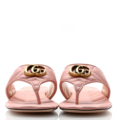 Gucci Nappa Charlotte Double G Marmont Thong Sandals 37 Perfect Pink 2 of 9