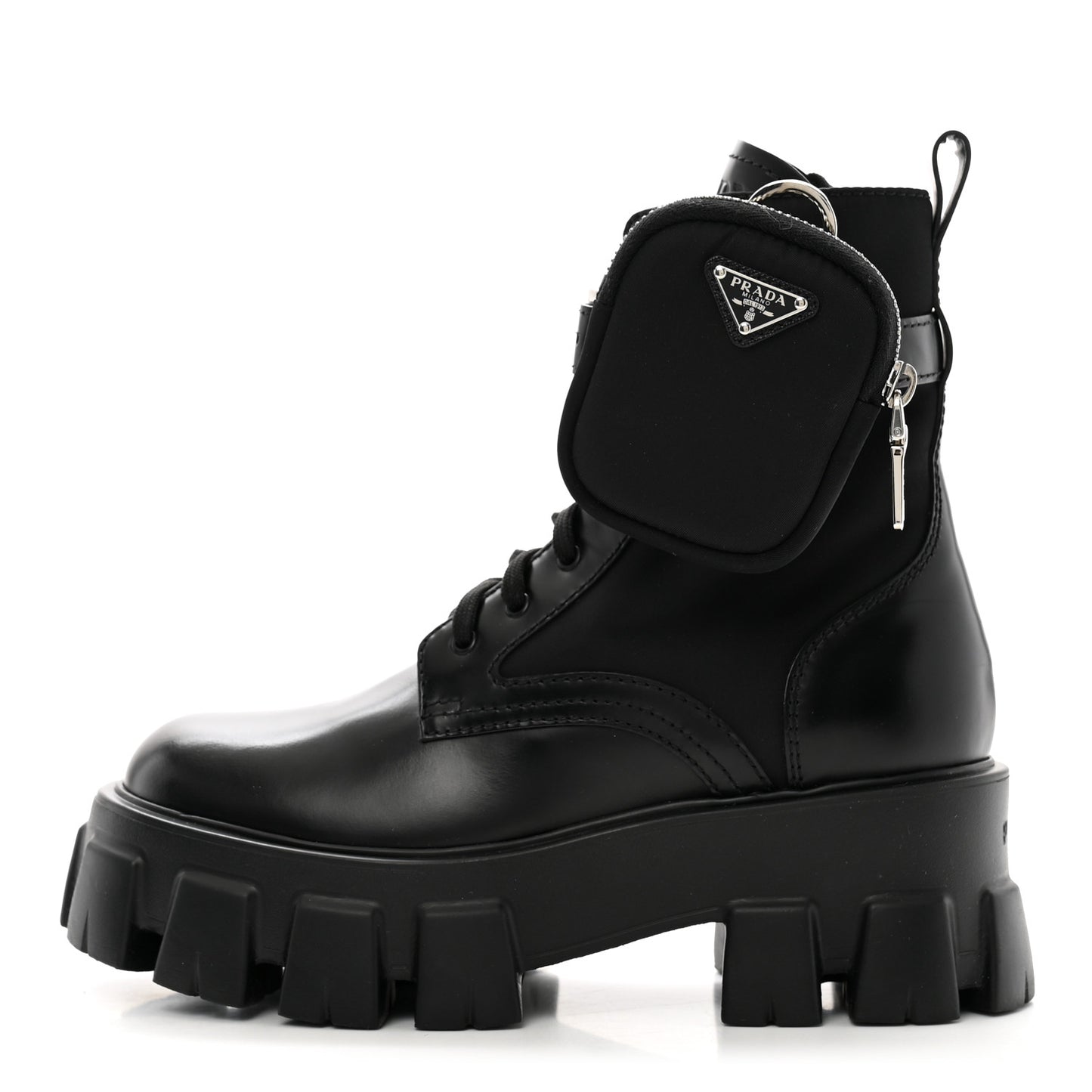 Spazzolato Rois Nylon Metal Triangle Logo Monolith Pouch Pocket 55mm Boots 36 Black