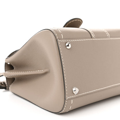 Delvaux Grained Rodeo Calfskin Surpique Mini Brillant Satchel Tourterelle Ivory 9 of 10