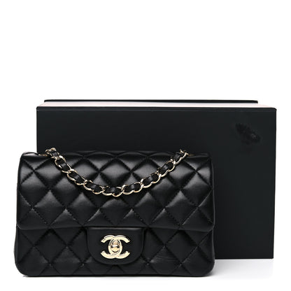 Chanel Lambskin Quilted Mini Rectangular Flap Black 13 of 13