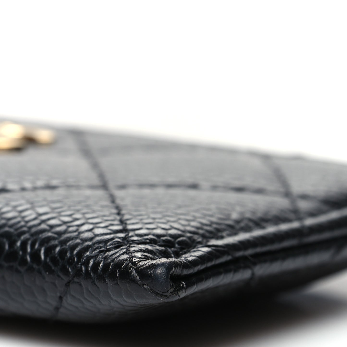 Caviar Quilted Card Holder Black