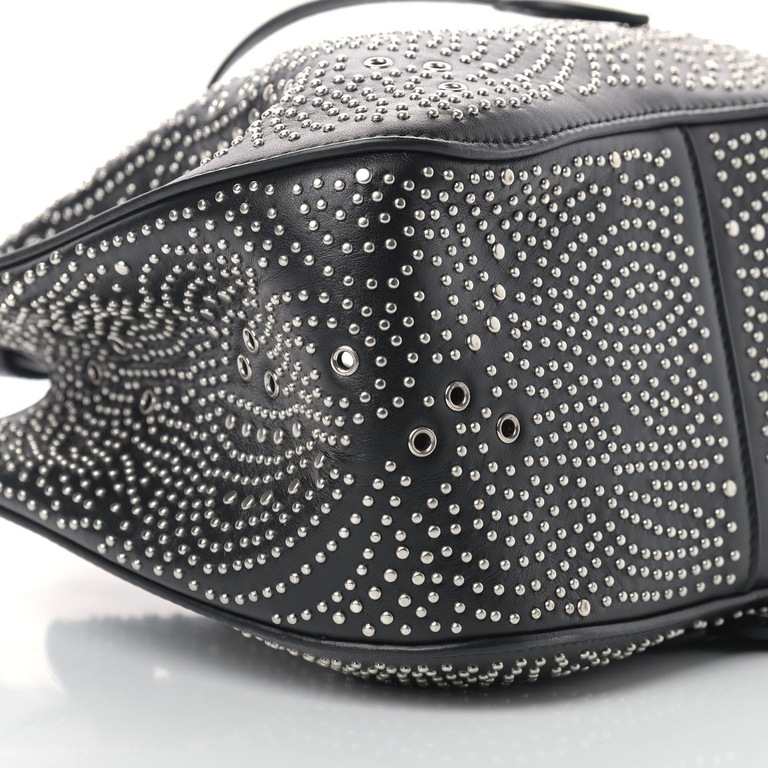 Alaia Calfskin Studded Rose-Marie 19 Bag Black 7 of 9