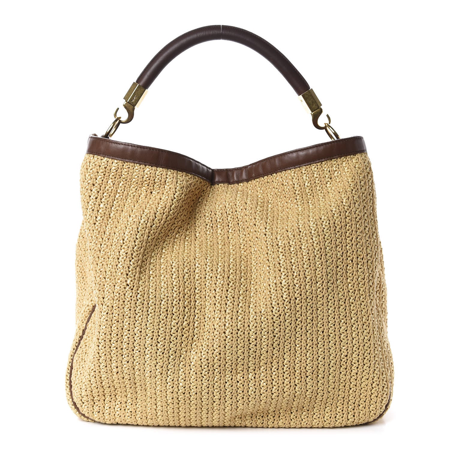 Saint Laurent Raffia Large Roady Natural Brown 1 of 10