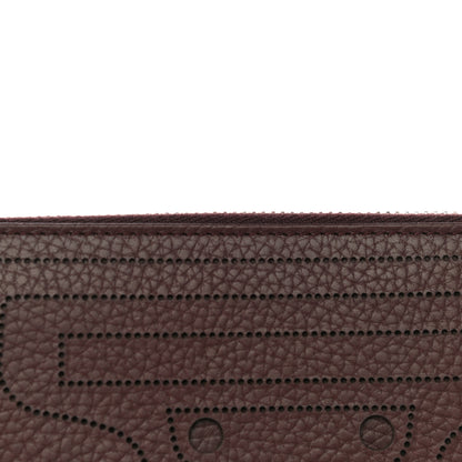 Balenciaga Veau Grana Perforated Blackout Hardware Continental Zip Around Wallet Rouge Acajou 9 of 9