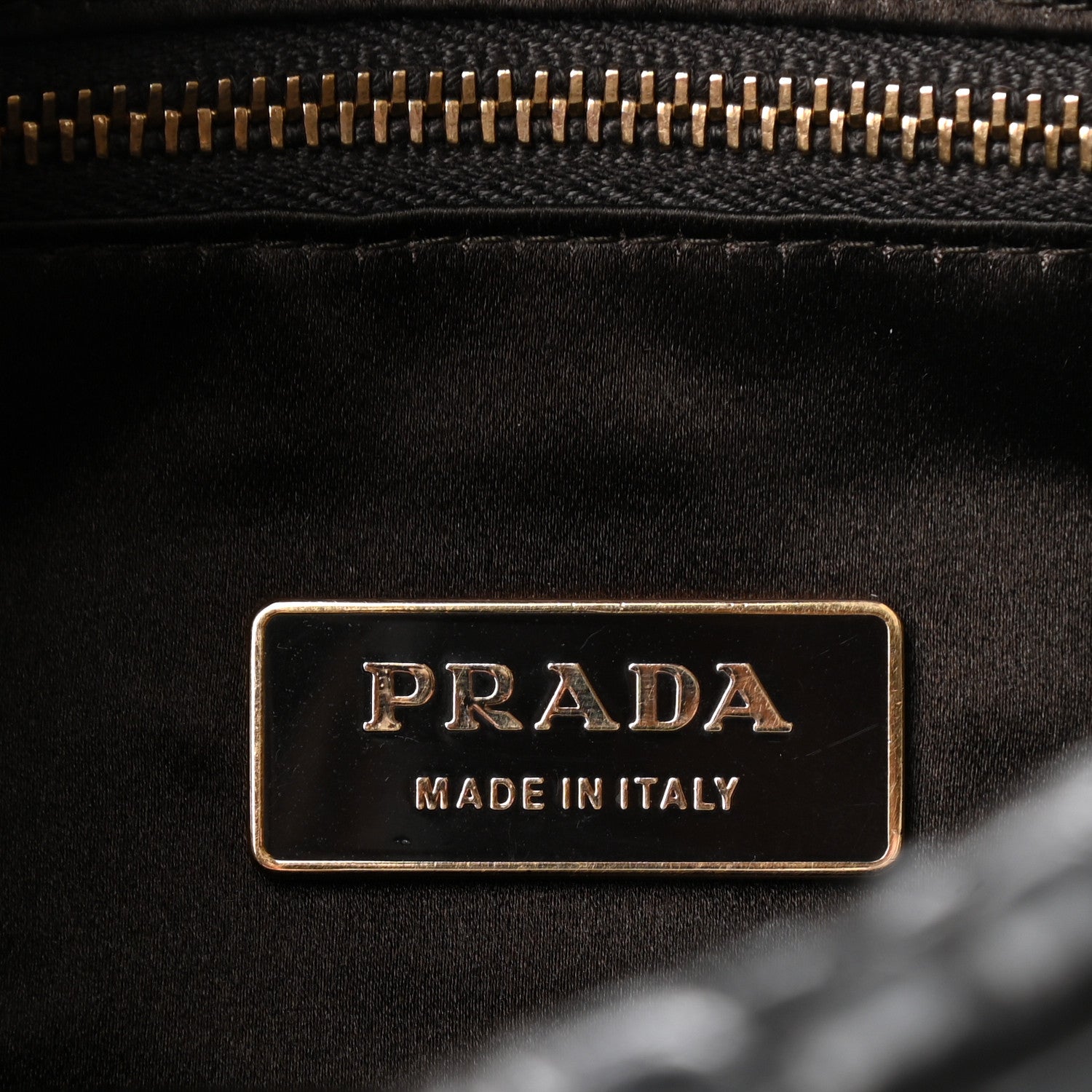 Prada Calfskin Crocodile Embossed Satchel Black 7 of 10