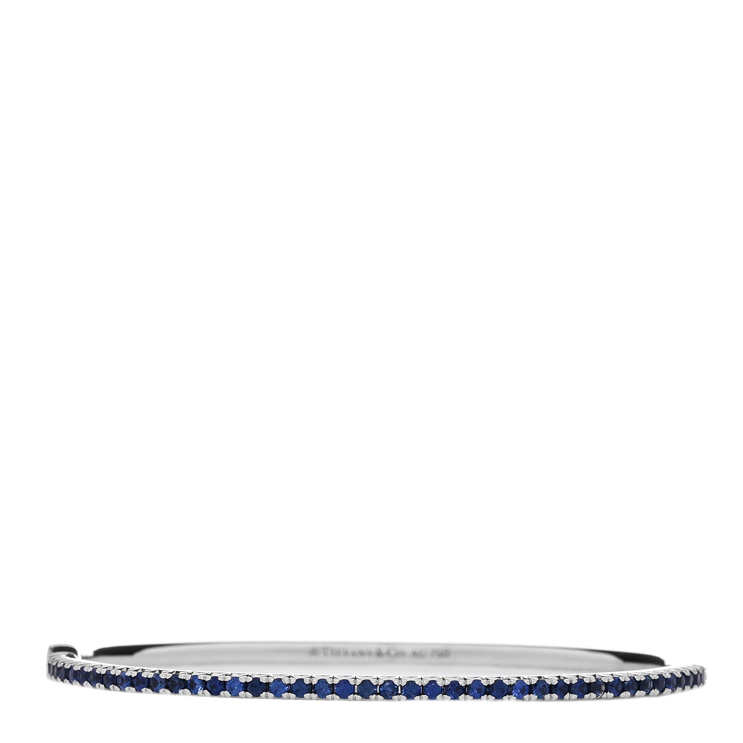 18K White Gold Blue Sapphire Metro Bangle Bracelet