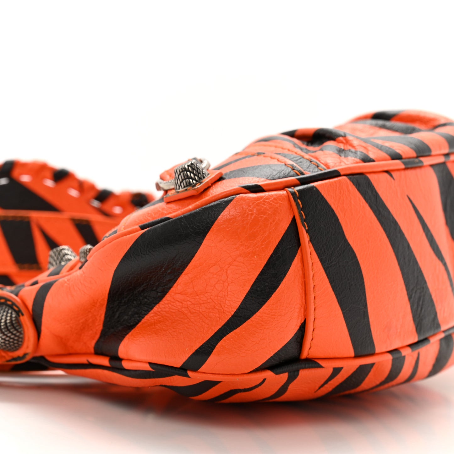 Agneau Arena Le Cagole Shoulder Bag XS Orange Black