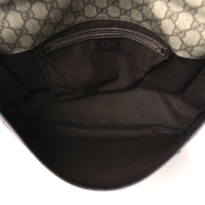 Gucci GG Plus Monogram Medium Double Buckle Flap Messenger Bag Beige Dark Brown 5 of 11