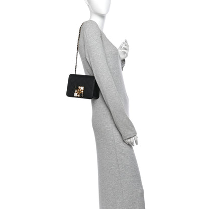 Chanel Calfskin Quilted Crystal Pearl Small Flap Bag Black 2 of 11
