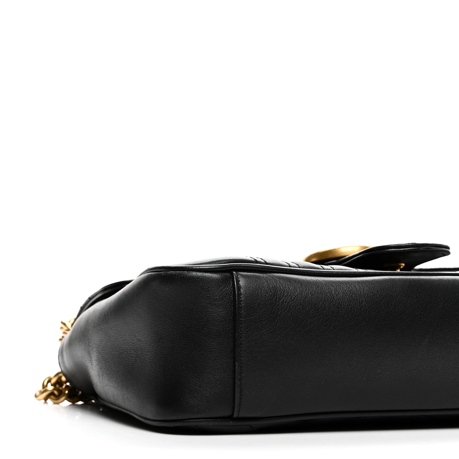 Gucci Calfskin Matelasse Small GG Marmont Shoulder Bag Black 9 of 10