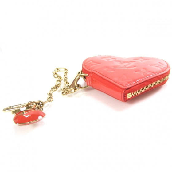 Louis Vuitton Vernis Heart Coin Purse Orange Sunset 3 of 7