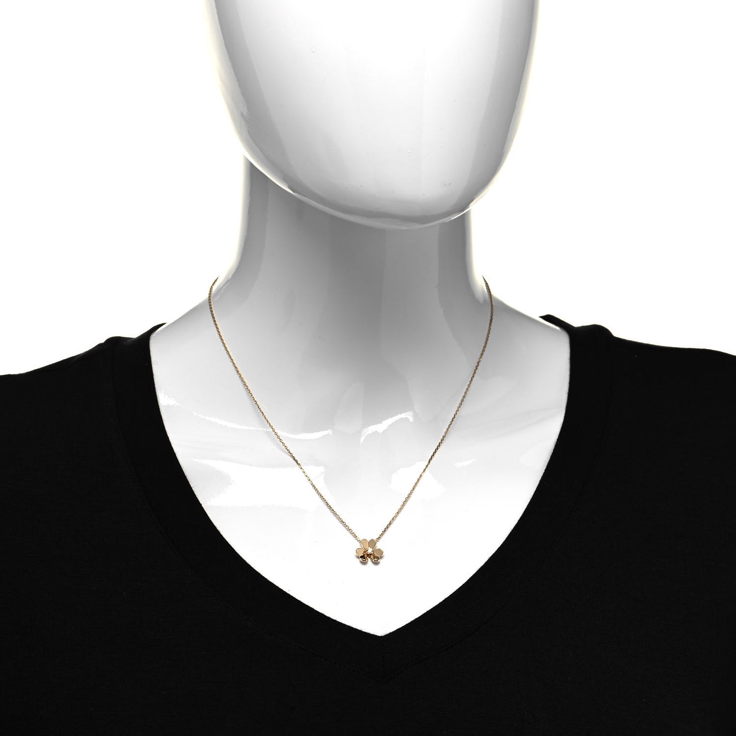 18K Yellow Gold Diamond Mini Frivole Pendant Necklace