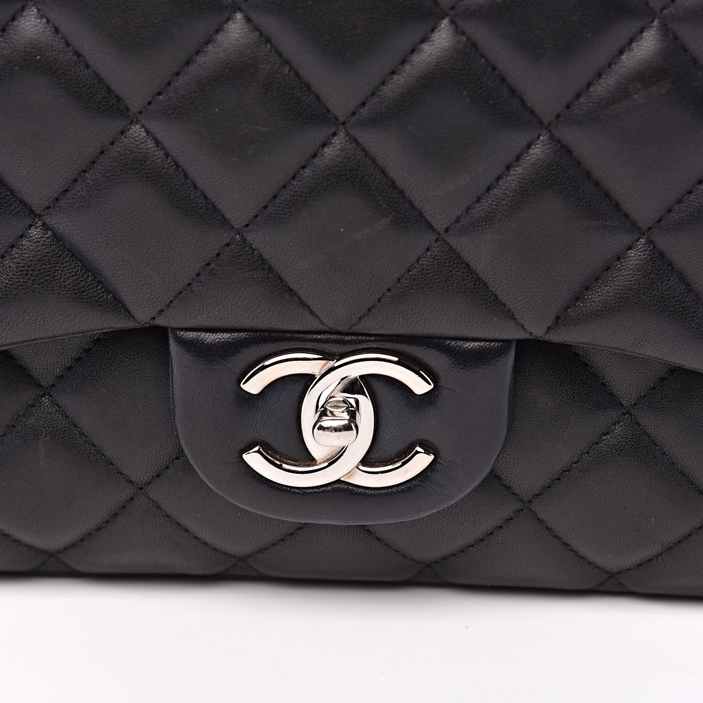 Lambskin Quilted Maxi Double Flap Black