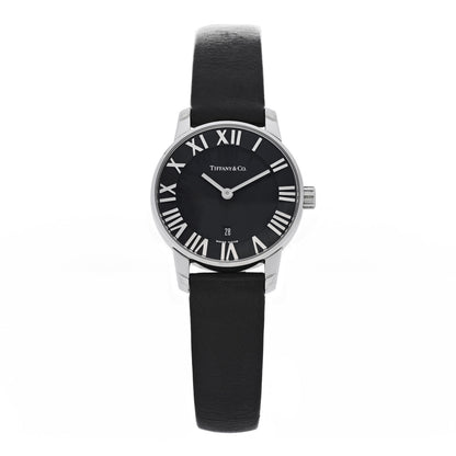 Tiffany Stainless Steel Calfskin 29mm Atlas 2-Hand Quartz Watch Black 1 of 4