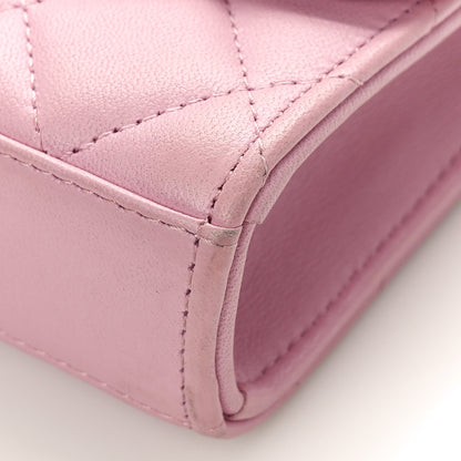 Chanel Lambskin Quilted Mini Trendy CC Clutch With Chain Light Pink 9 of 9