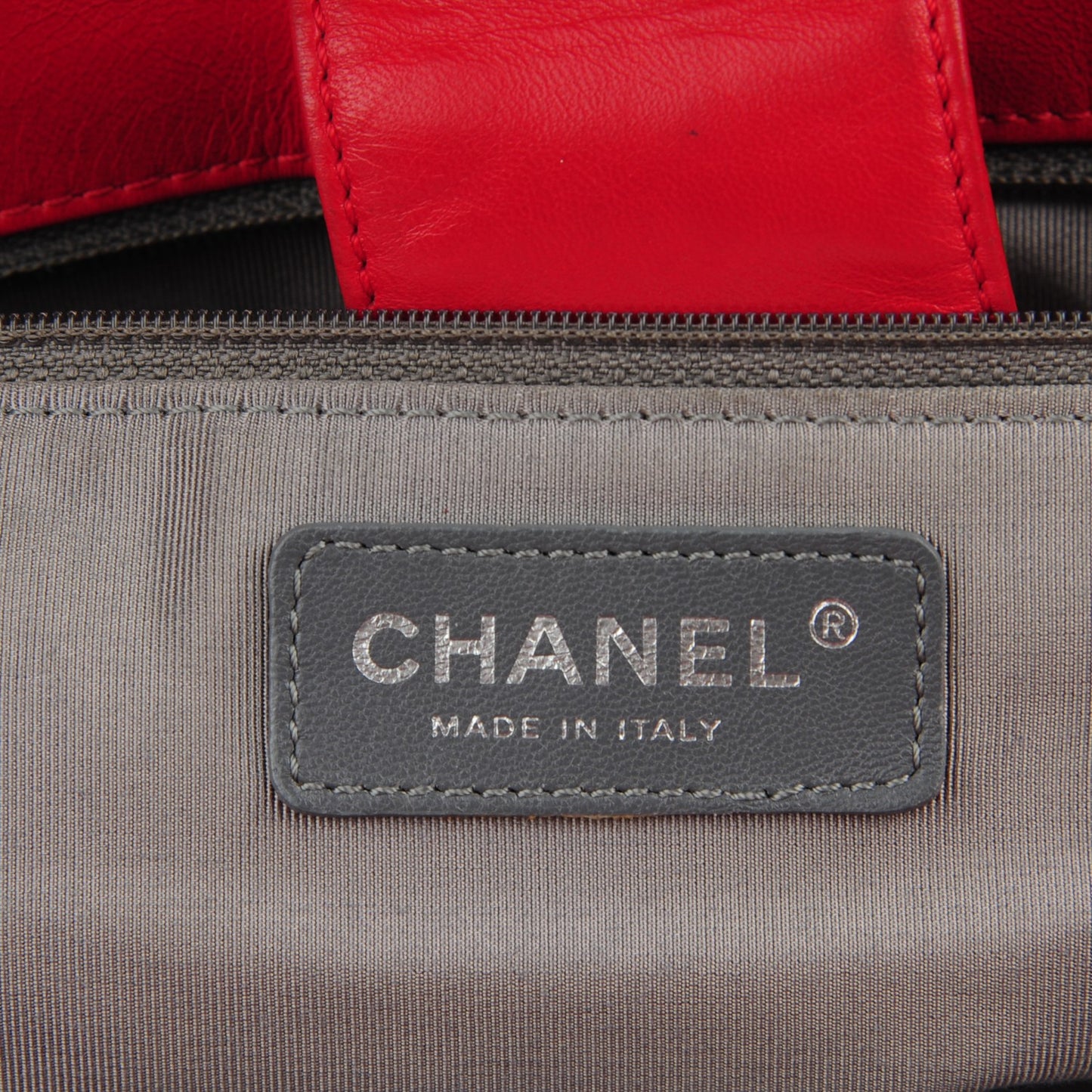 Lambskin Executive Cerf Shopper Tote Red