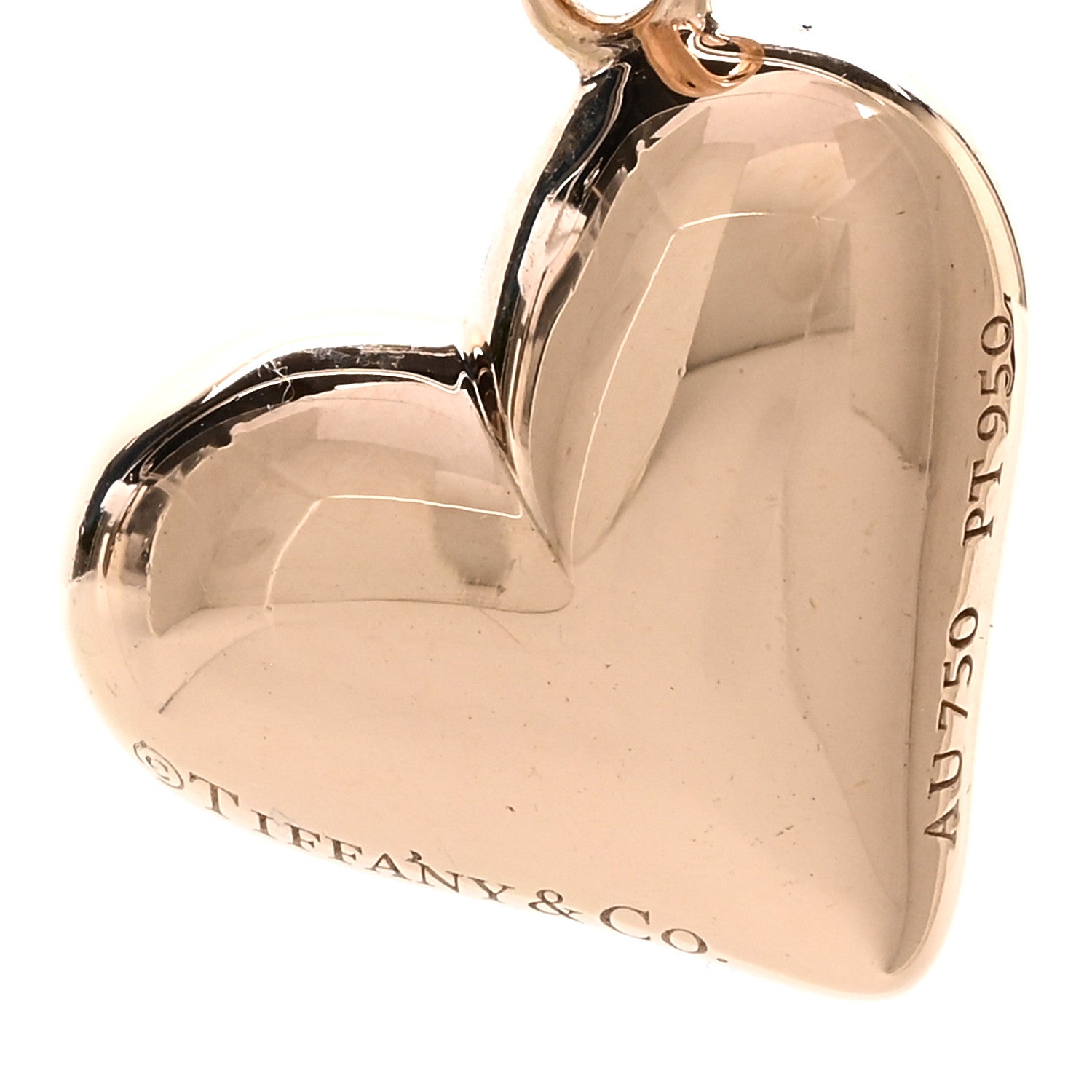 Tiffany 18K Rose Gold Platinum Diamond Etoile Heart Charm 3 of 3
