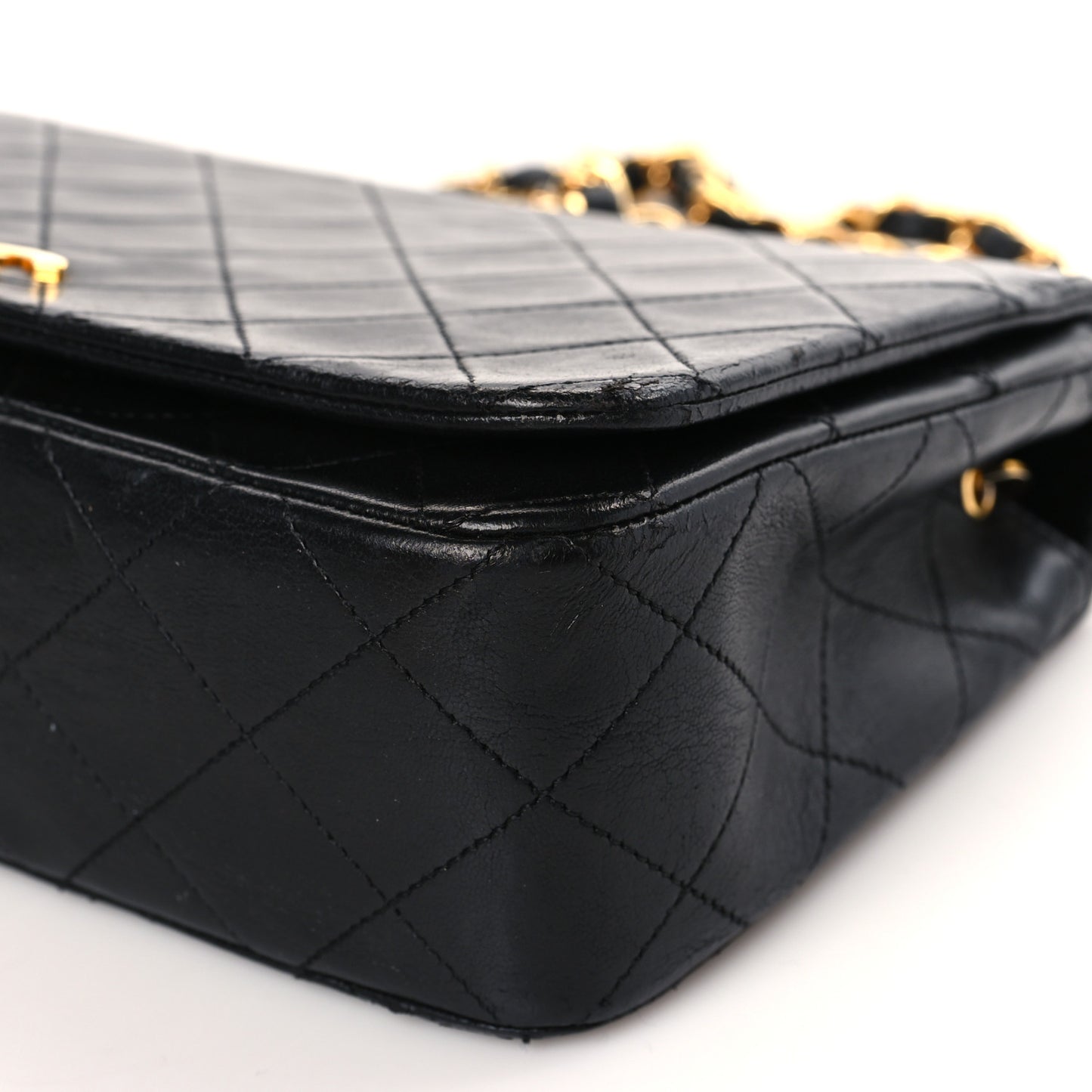 Lambskin Quilted Small Single Flap Black