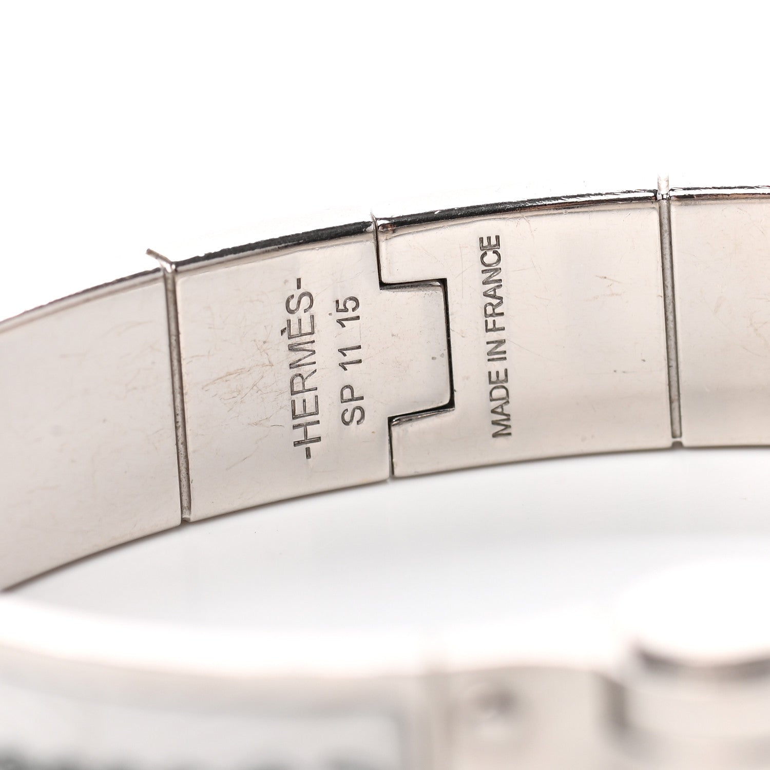 Hermes Enamel Printed Narrow Manufacture de Boucleries Hinged Bracelet S 4 of 5