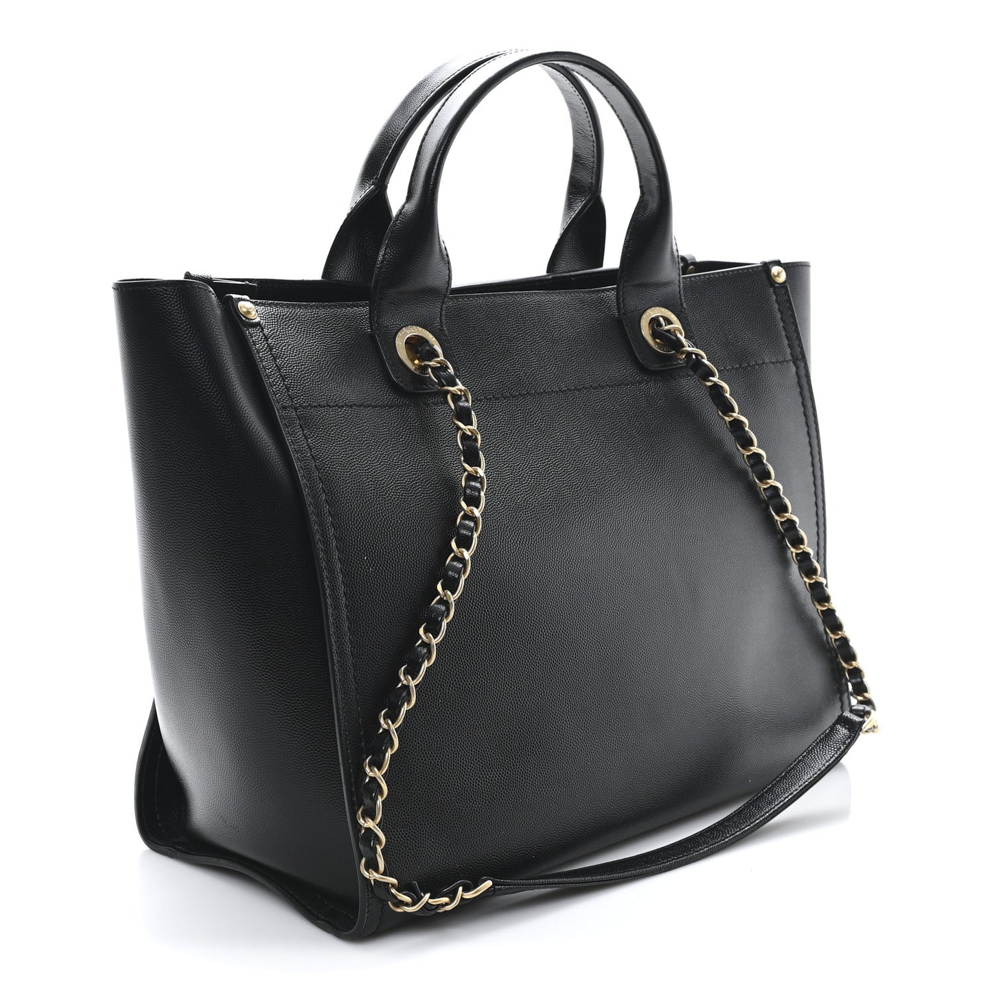 Caviar Small Studded Deauville Tote Black