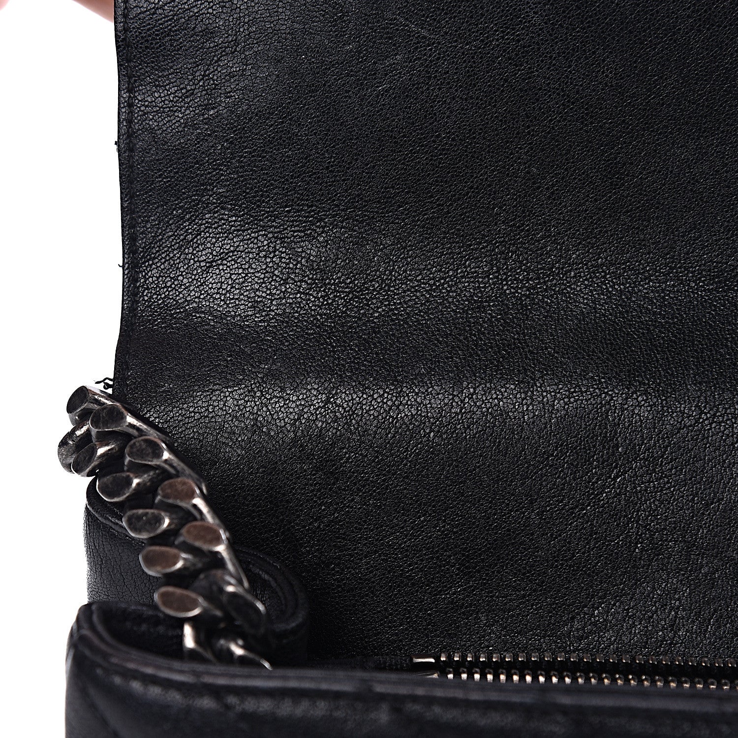 Saint Laurent Sheepskin Matelasse Chevron Monogram Medium College Bag Black 8 of 15