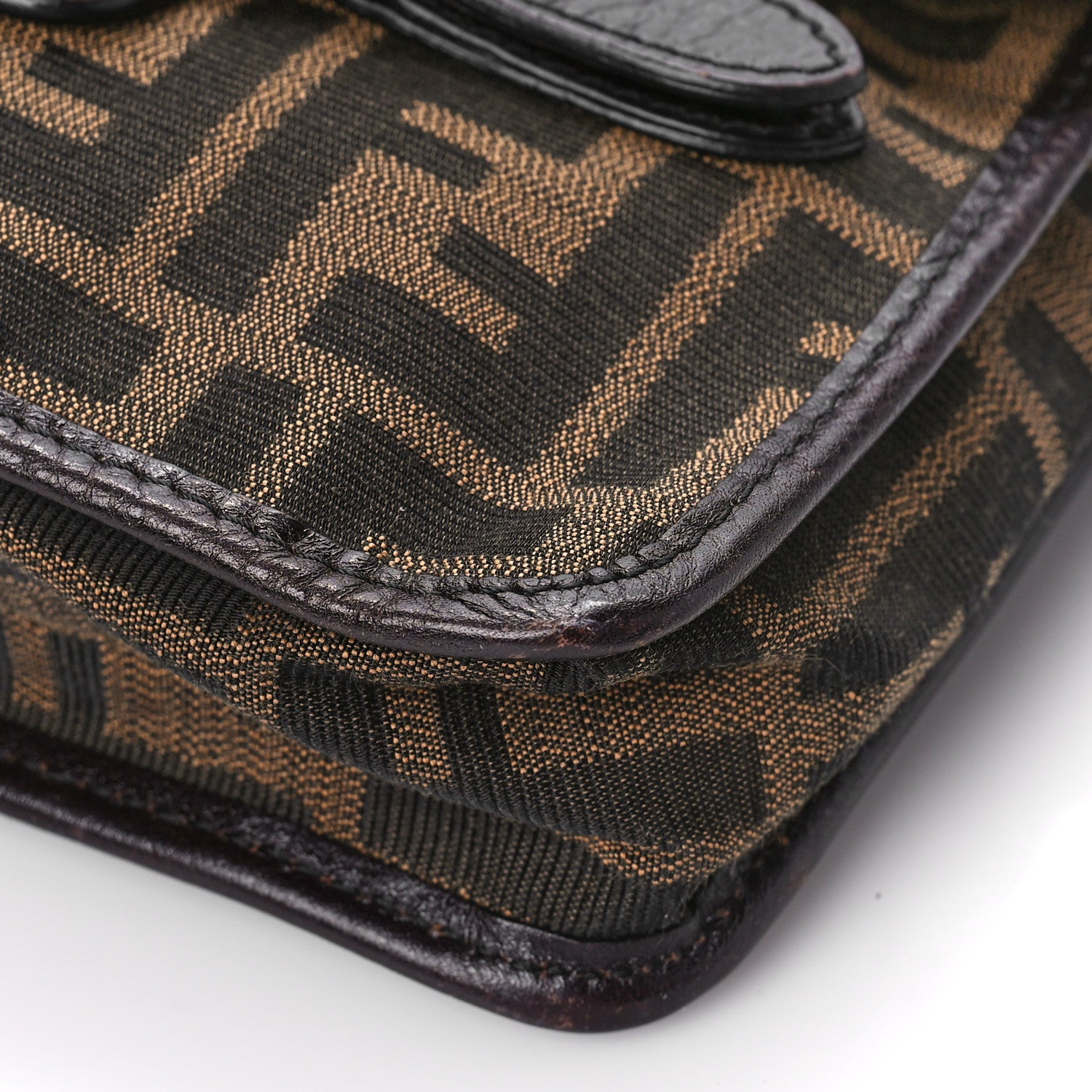 Fendi Zucca Calfskin Shoulder Bag Tobacco 9 of 11