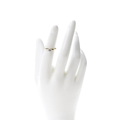 Tiffany 18K Yellow Gold Platinum Diamond .45ct Solitaire Engagement Ring 48 4.5 2 of 5