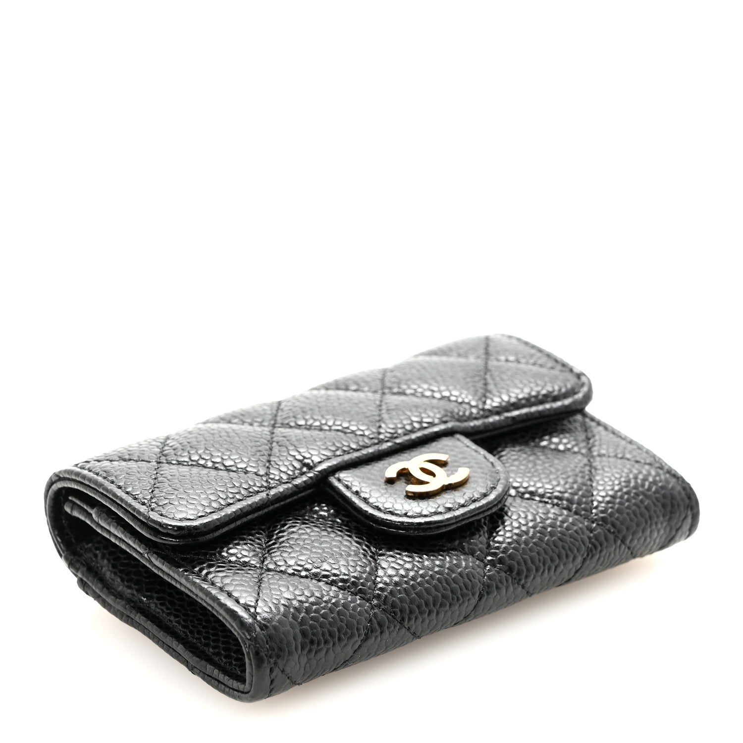 Chanel Caviar Quilted Flap Card Holder Wallet Black 4 of 9
