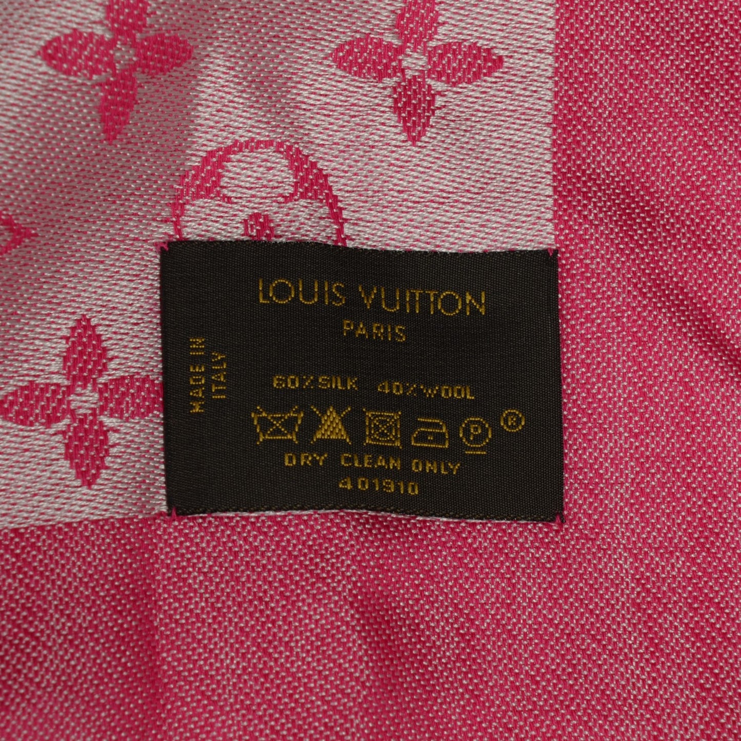 Silk Wool Monogram Denim Shawl Pivoine