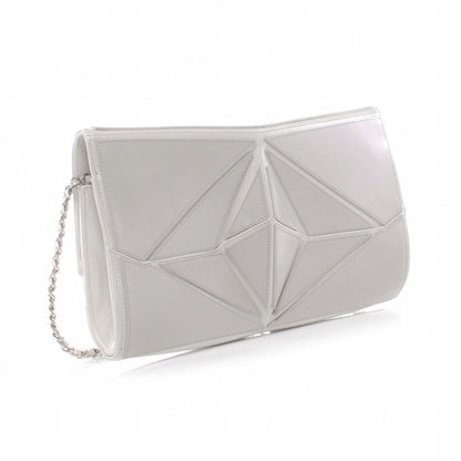 Chanel Iridescent Leather Midnight Swim Clutch Bag White 3 of 7
