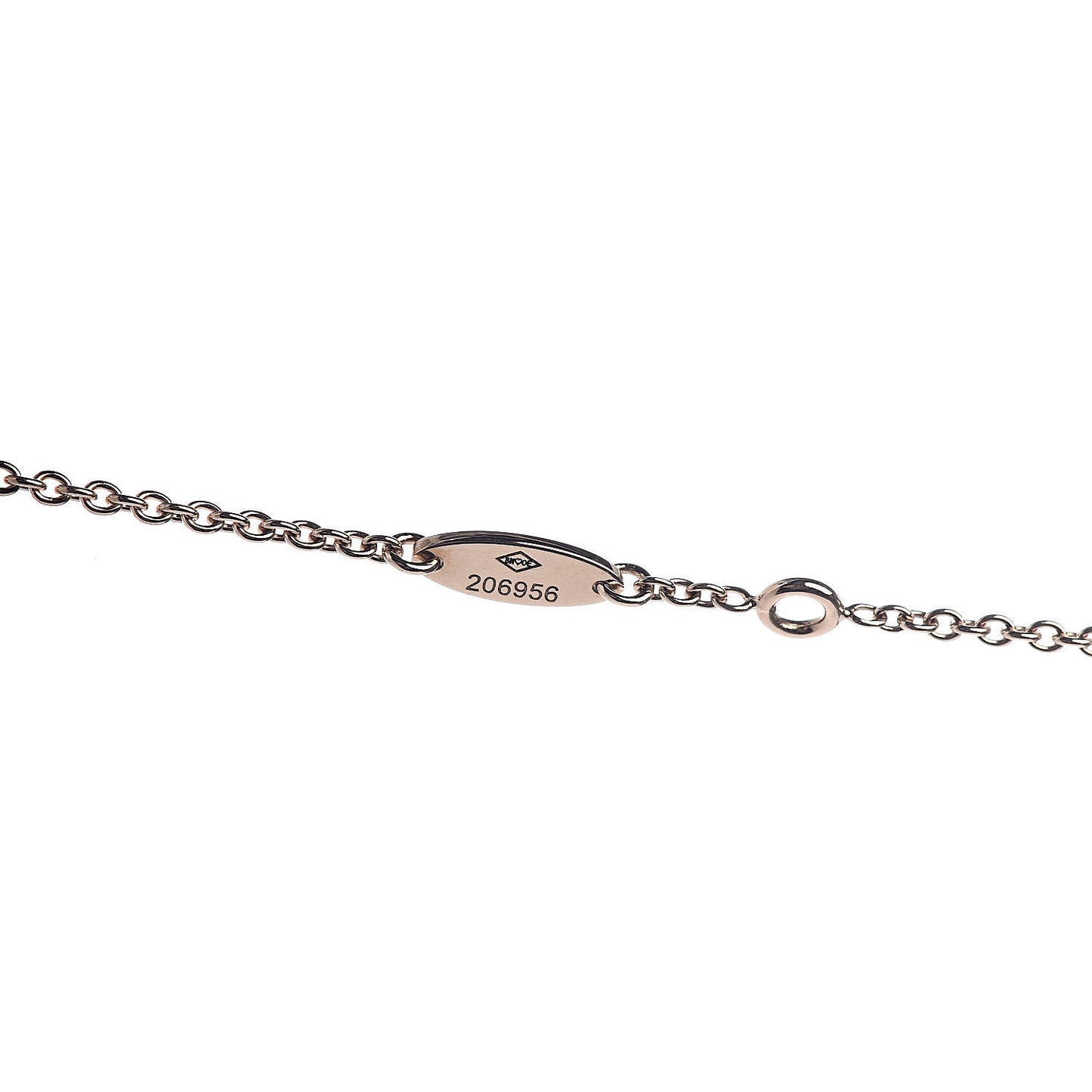 18K Yellow Gold Diamond Mother of Pearl Rose Des Vents Necklace