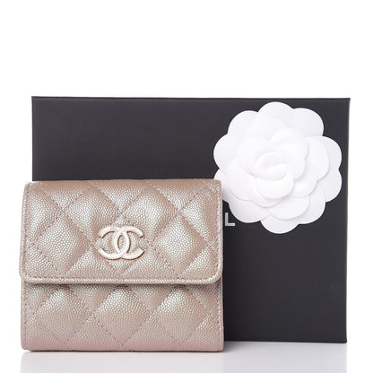 Chanel Iridescent Caviar Quilted Small Flap Wallet Beige 8 of 8