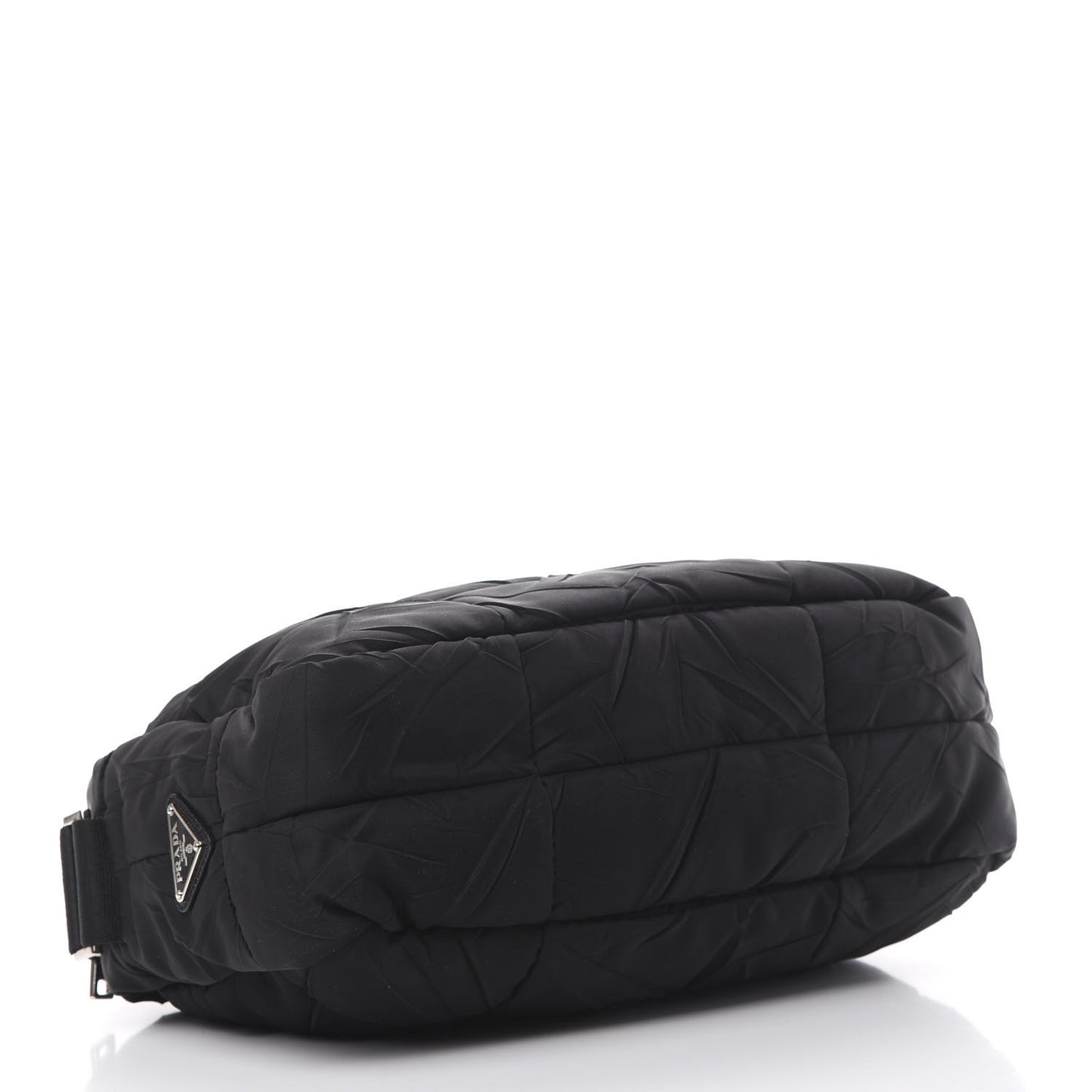 Nylon Tessuto Impuntu Quilted Shoulder Bag Black