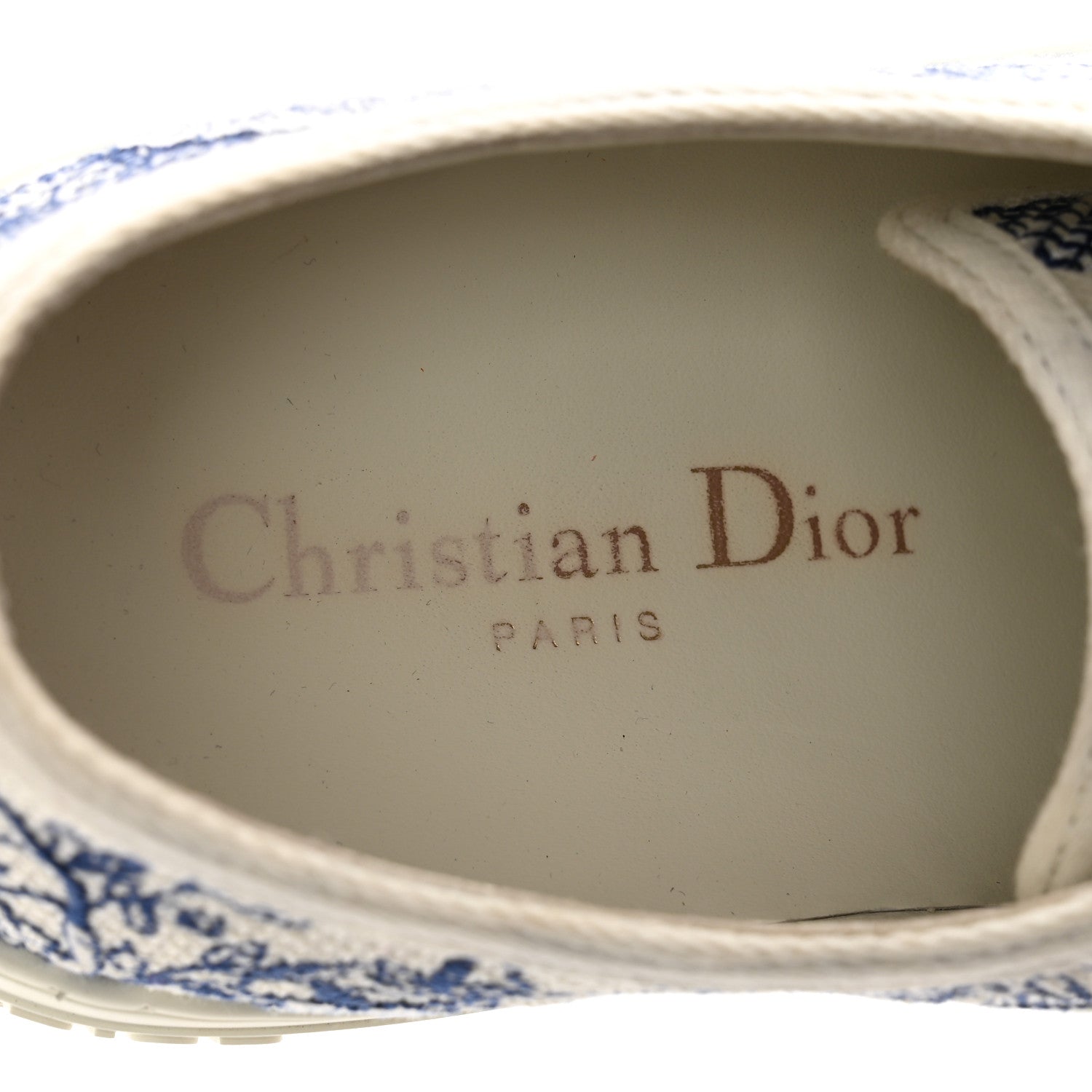Christian Dior Canvas Toile De Jouy Embroidered Womens Walk Dior Low Top Sneakers 37 White Navy 7 of 9