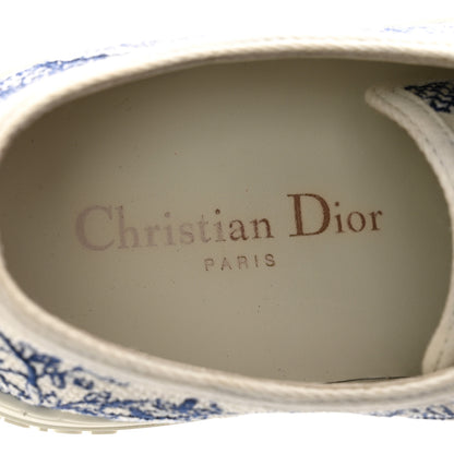 Christian Dior Canvas Toile De Jouy Embroidered Womens Walk Dior Low Top Sneakers 37 White Navy 7 of 9