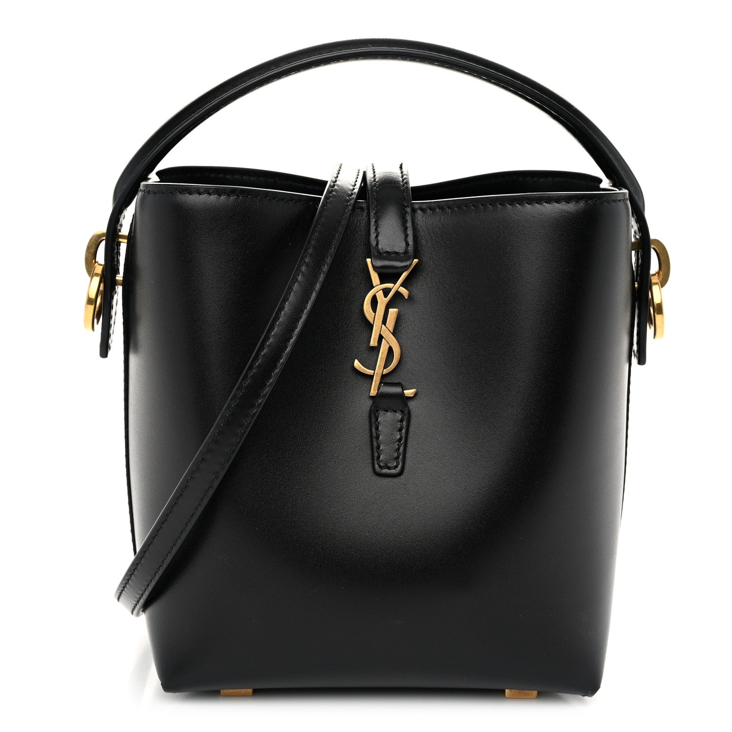 Saint Laurent Shiny Calfskin Le 37 Mini Bucket Bag Black 1 of 10