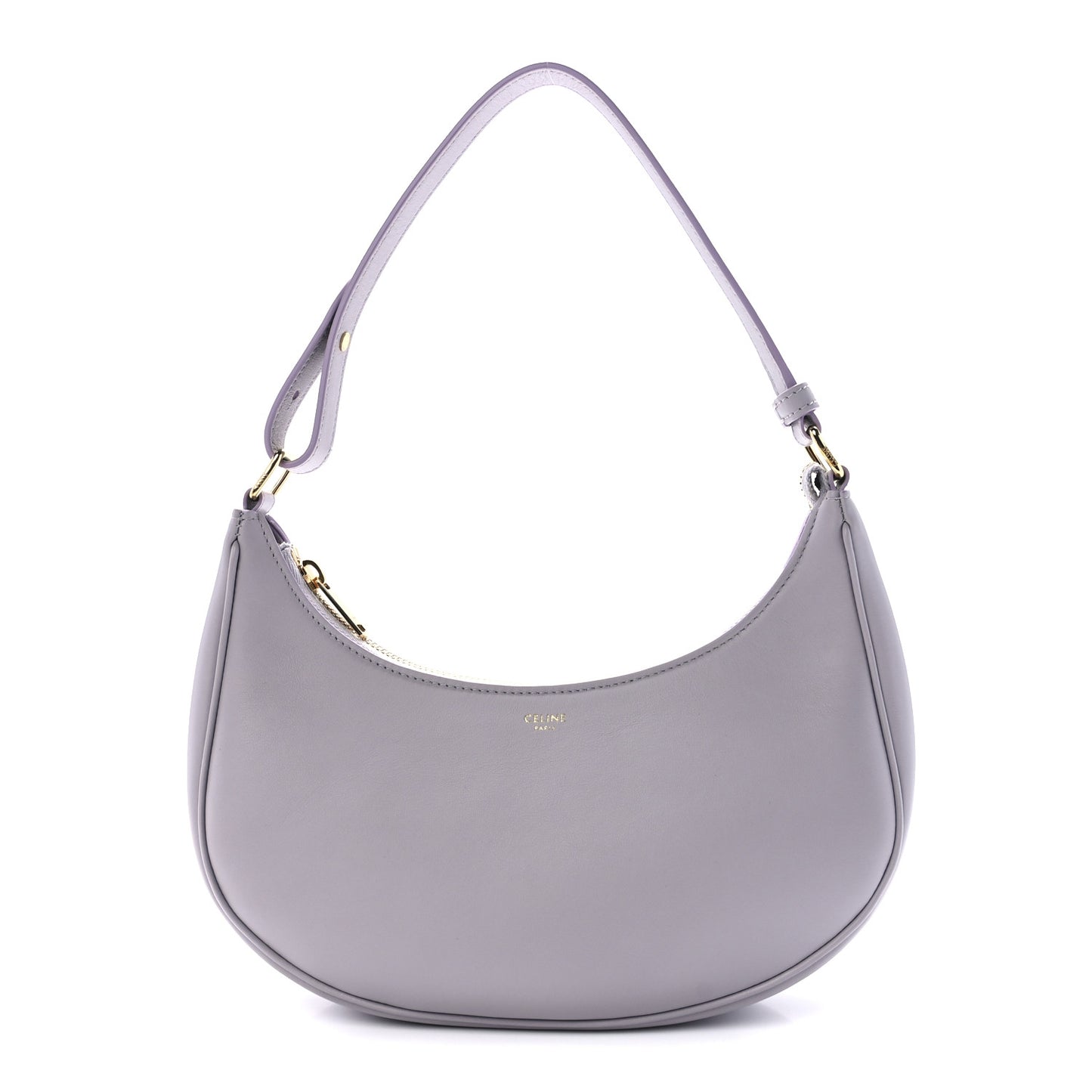Smooth Calfskin Ava Shoulder Bag Lavender Grey