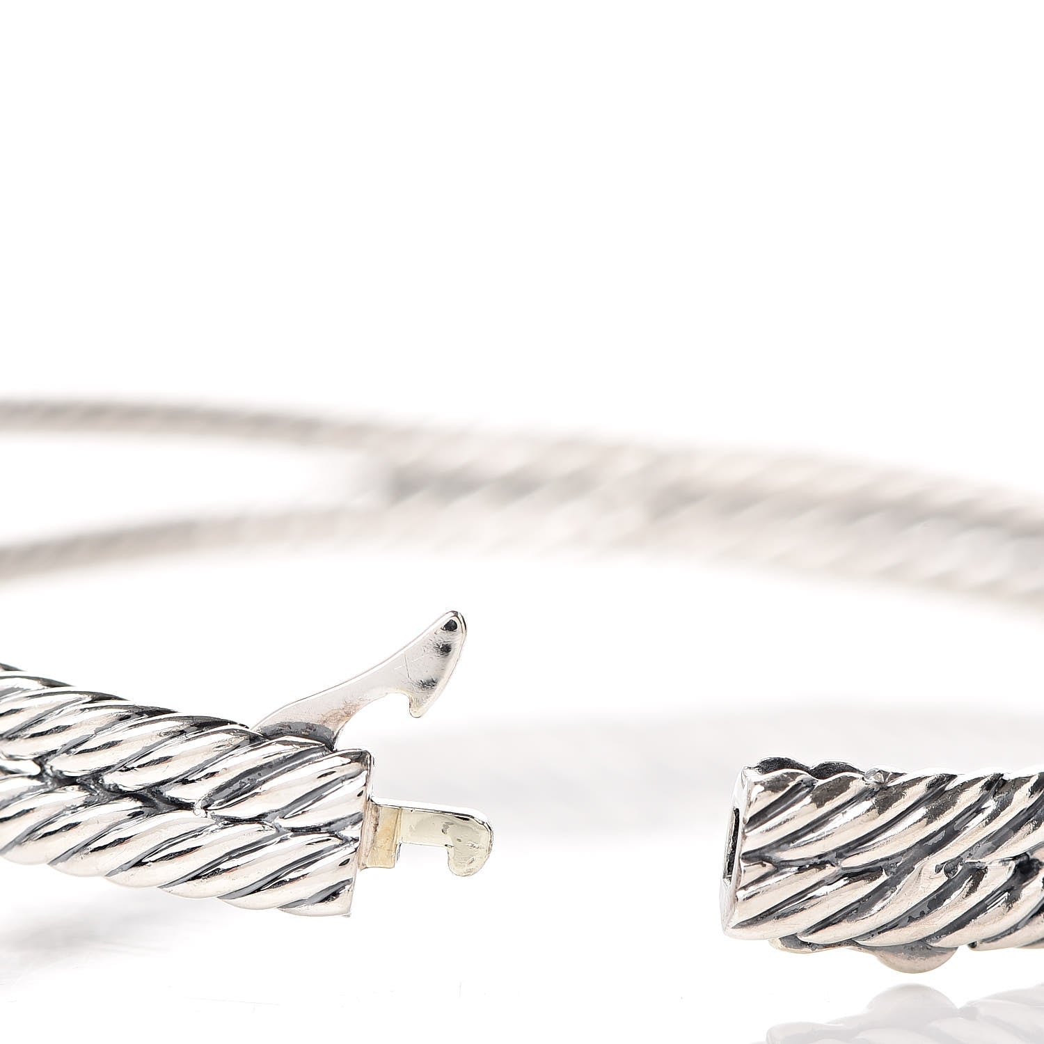 David Yurman Sterling Silver Diamond Albion Cable Bracelet 6 of 6