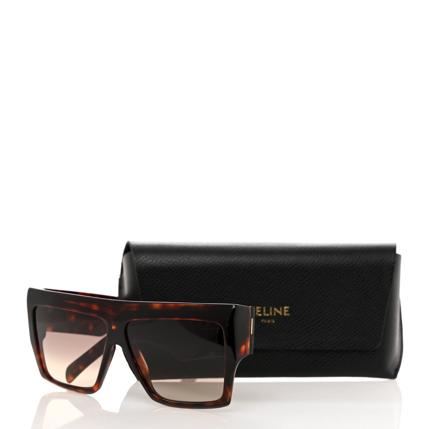 Acetate Flat Top Rectangular Sunglasses CL400921 Dark Havana