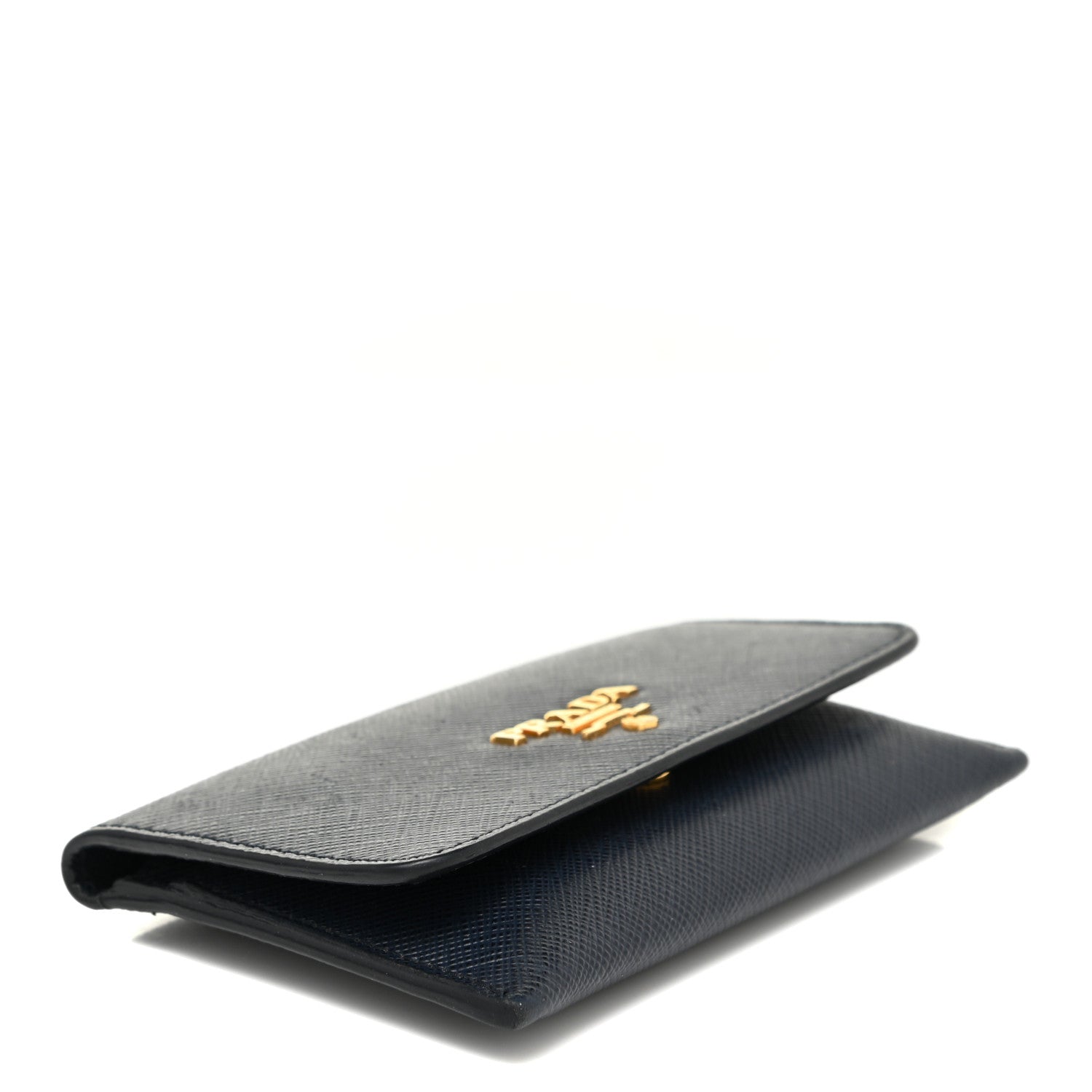 Prada Saffiano Metal Flap Wallet Baltico 4 of 11