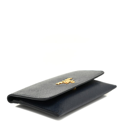 Prada Saffiano Metal Flap Wallet Baltico 4 of 11
