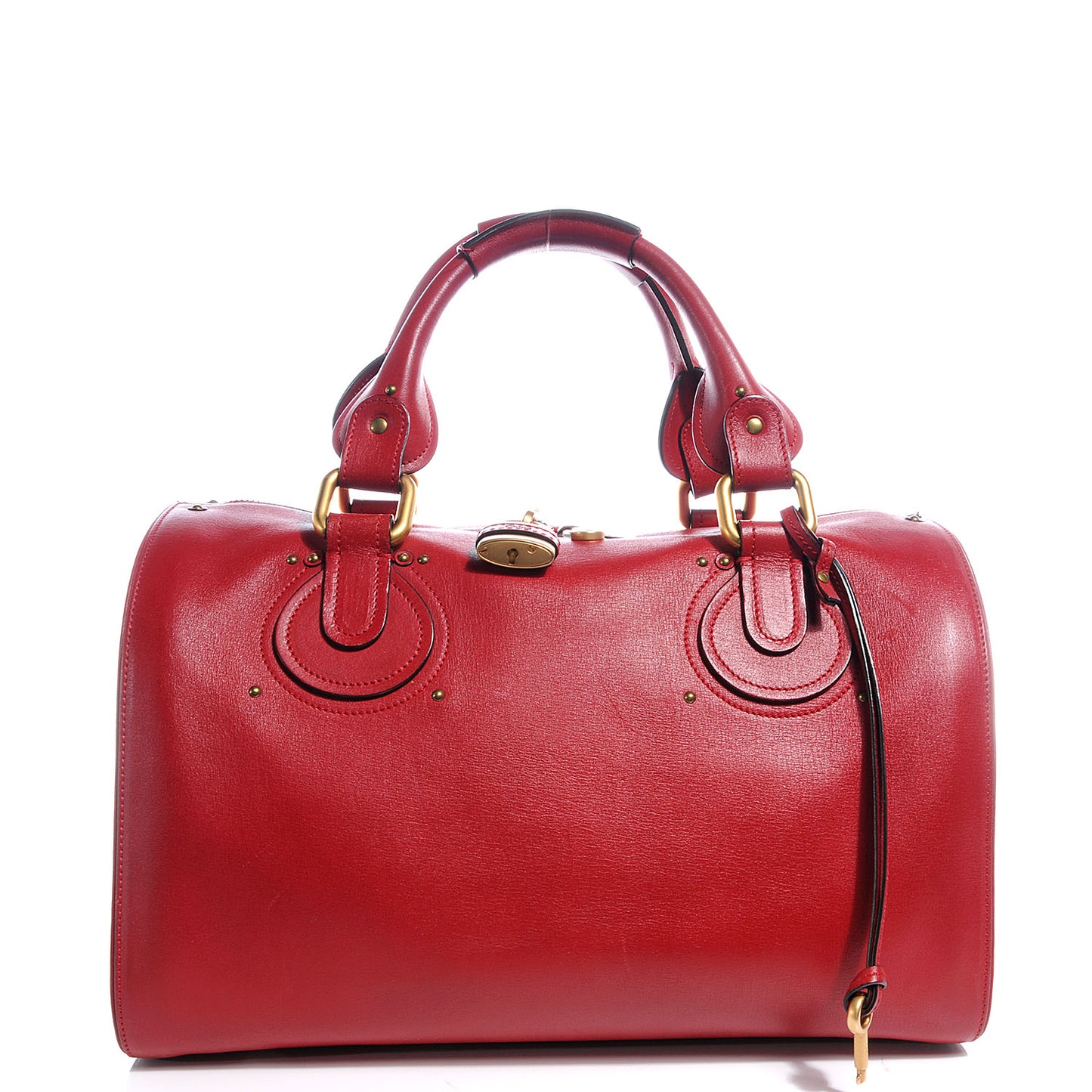 Calfskin Aurore Duffle Bag Vermillion Red